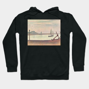 The Channel at Gravelines, Evening by Georges-Pierre Seurat Hoodie